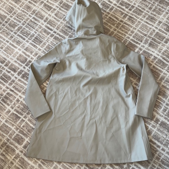 Stutterheim Mosebacke A-line raincoat light sand XXXS gray beige tan jacket - Picture 9 of 11